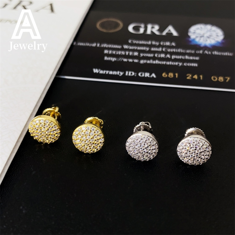 European and American 925 Silver vvs1MoissaniteEarrings tested by diamond personality boutique earrings for men and women