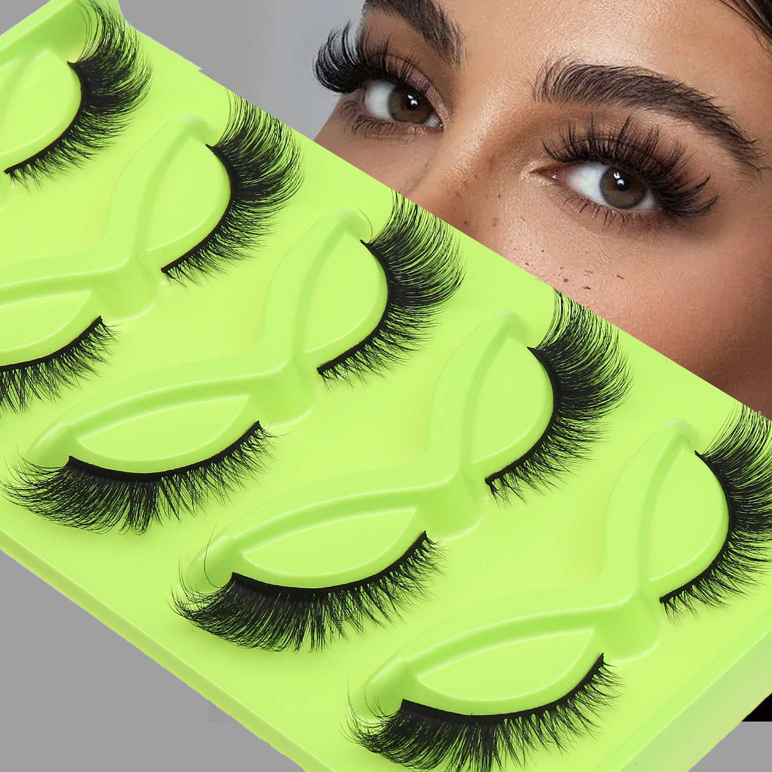 Five Pair Fox Eyelash Cat Eye Fox Series False Eyelash Tail Thick Curly Extended Edition W250324