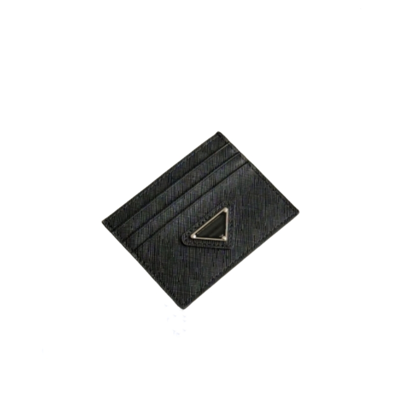 High Quality Woman wallet card holder slot women triangle mark wallets genuine leather original box fashion luxury P025 calf leather