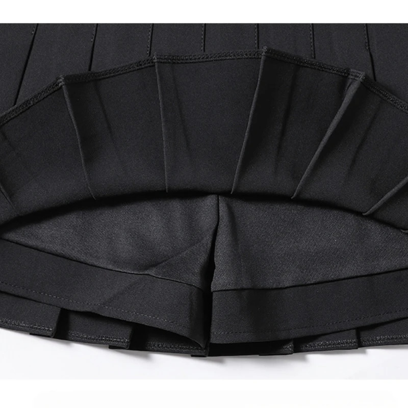 Summer high waisted pleated leather womens Saias retro sexy mini Faldas Harajuku casual Jupe streetwear clothes 250324