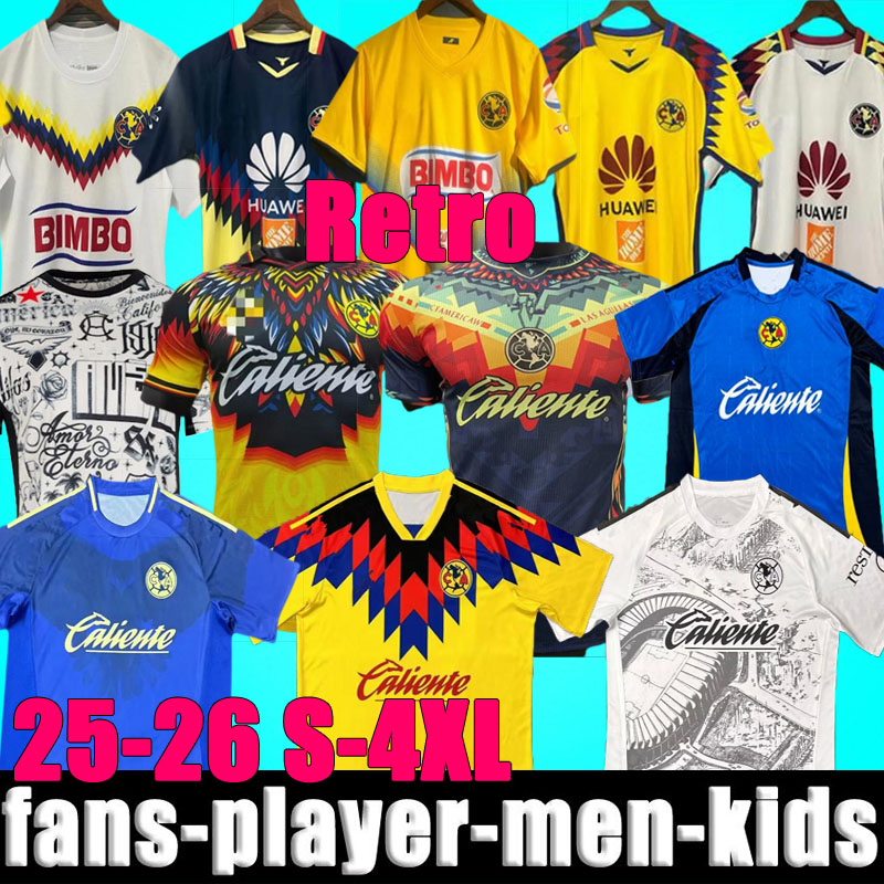 25 26 Club America home Soccer Jerseys Training Special R.MARTiNEZ GIOVANI 2025 2026 football men kids shirts Club America Retro Jersey 17 18 14 12 13 S.CABANAS ZAMORANO