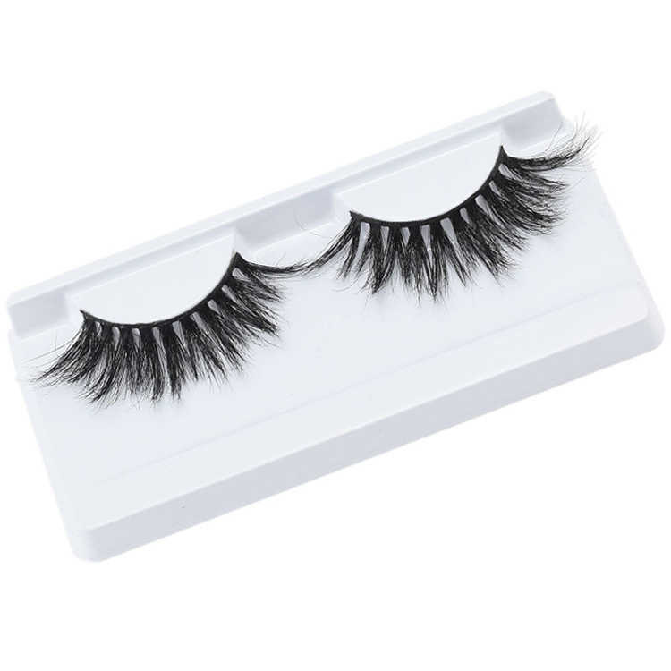 Cross style mink fur 3D simulation natural thick false eyelashes W250324