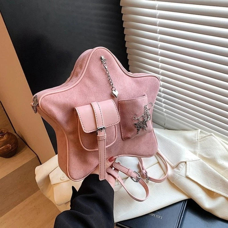 Chain Solid Star PU Backpack Advanced Lightweight Backpack Fashion Womens Bag Ramadan Festival Bolsas De Mujer 250318