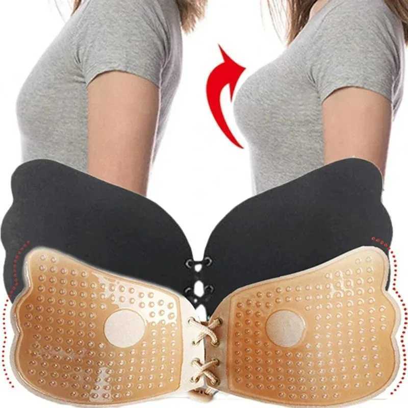 Womens seamless self-adhesive flying bra strapless push up bra wireless stick sexy underwear invisible silicone bra underwearXJ250324