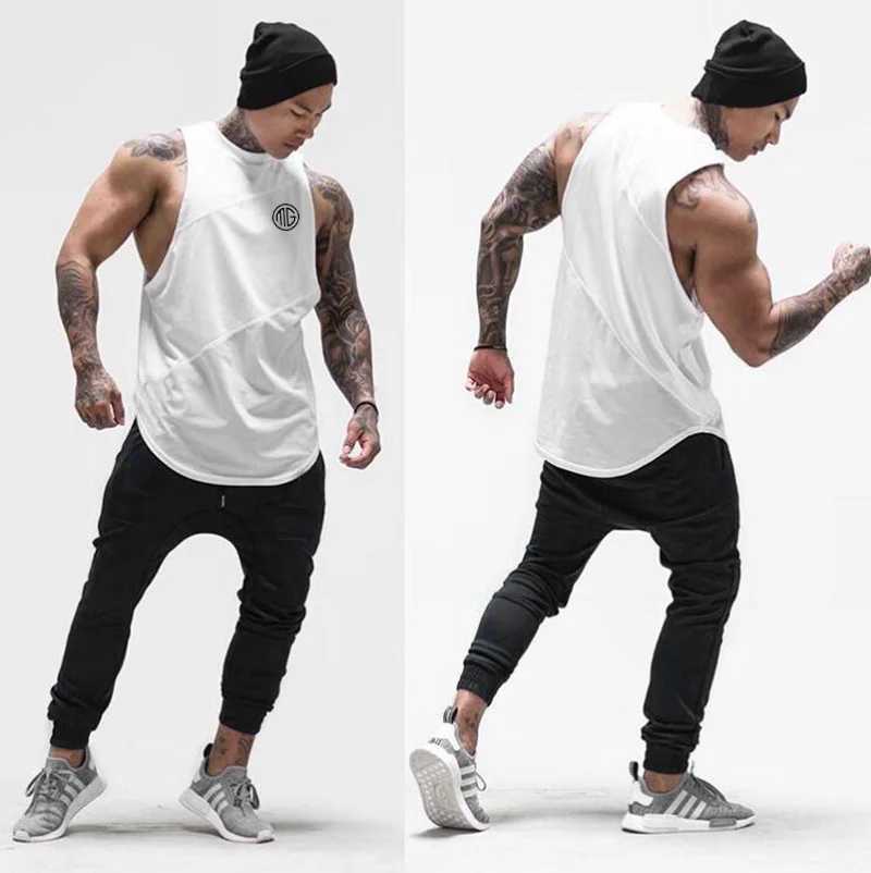 Brand Fitness Clothing Gym Vest Mens Fitness Rope Cotton Splicing Mesh Training Single Sleeve Sweatshirt X250324