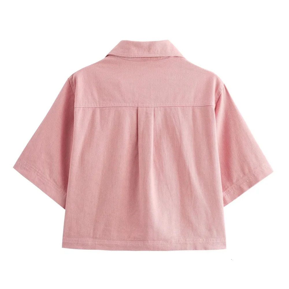 2024 ZAR4 Summer European and American Fashion Womens Short Denim Top Half Shorts Set 250322