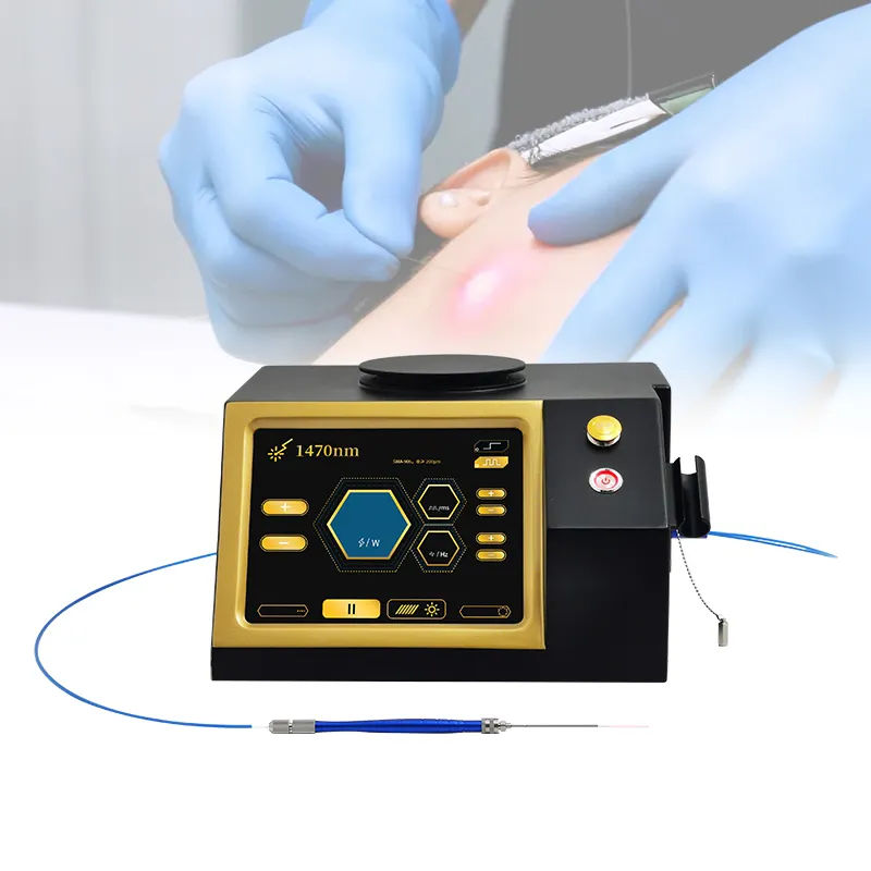 New Upgrade 1470Nm Diode Laser Lipolysis Liposuction Weight Loss Fat Removal Face Contouring 12W Endolaser Optic Fiber Coupling Beauty device