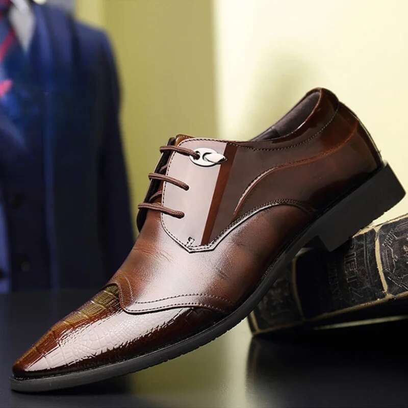 2025 New Oxford for Crocodile Dress High Quality Patent Leather Party Shoe Business Men Casual Shoes