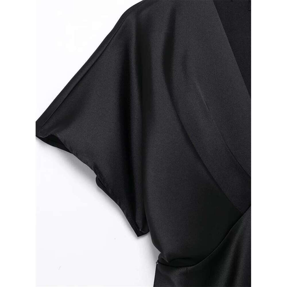 Women's Dresses Spring 2025 New Midi Dress Mystic Black Noble Elegant Covering The Flesh And Showing Thinness