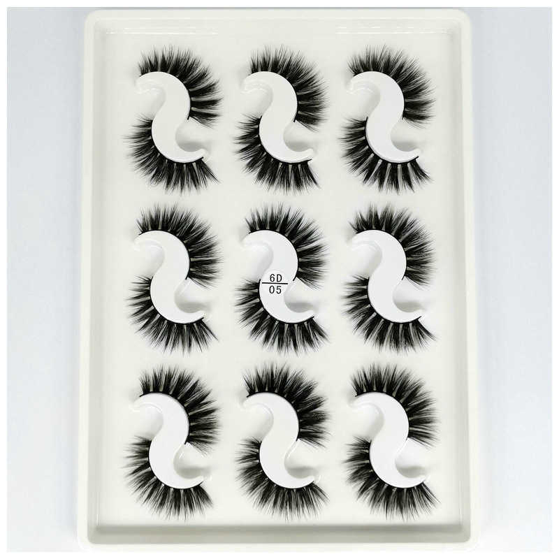 6D 3D False Eyelash Handmade Natural Thickening 9-Pair Set Eyelash W250324
