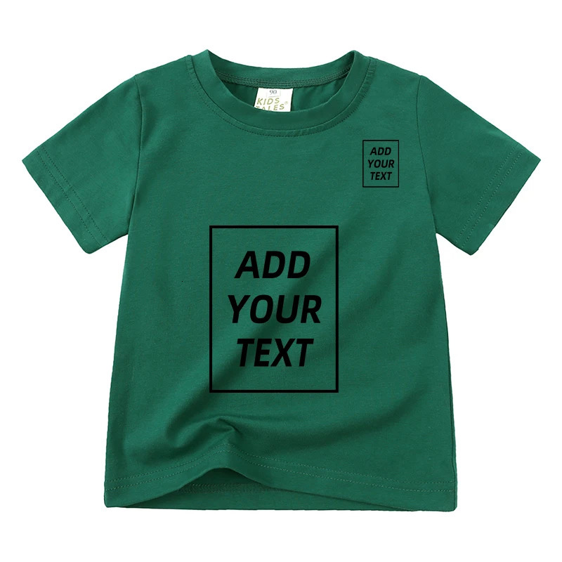 Customize and add your childrens baby boy girl T-shirt childrens short sleeved candy color cotton T-shirt top childrens summer clothing 250322