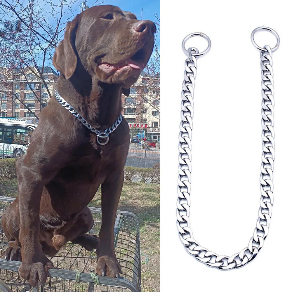 Stainless Steel Ship Chain Collar For Dog Adjustable Pet Accessories Flat Dog Pinch Collar For French Bulldog Pitbull Pet Collar 250320