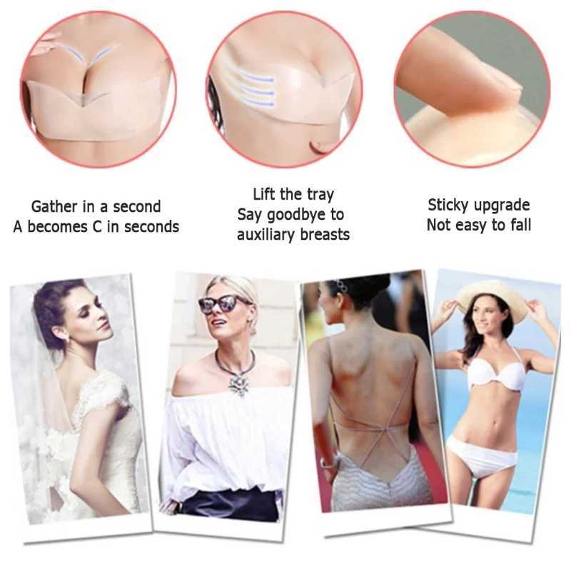 Reusable invisible push up strapless bra silicone self-adhesive bra reusable strapless braXJ250324