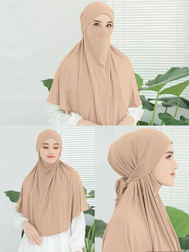 Regular Big Band Muslim Headscarf Wen Instant Turban High Quality Islamic Shawl Ramadan X250324