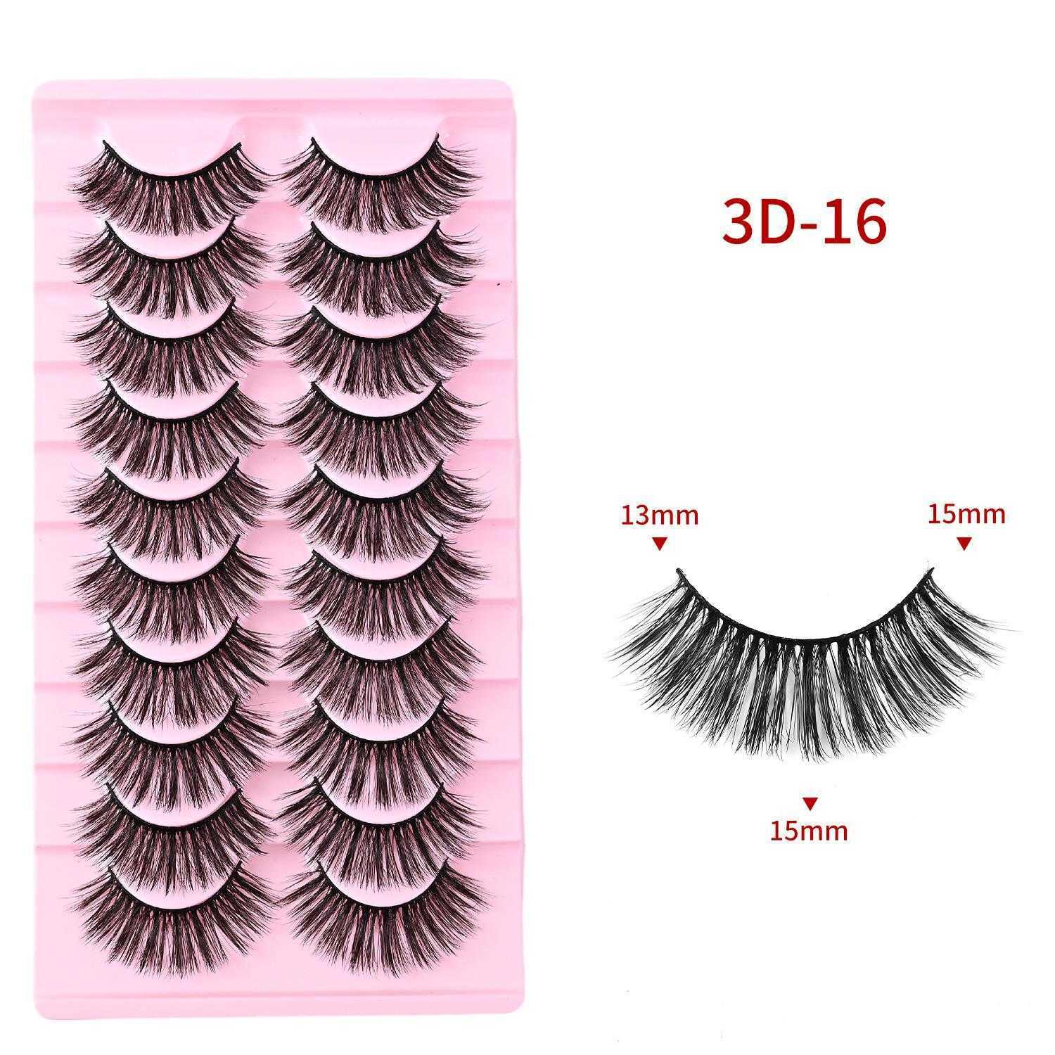 Ten Pair 3D Synthetic Fiber False Eyelash New Product Thick Exaggerated Curling Thick Eyelash W250324