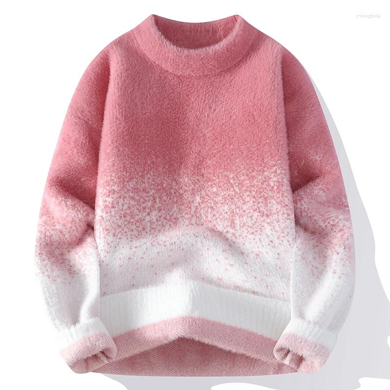 Men's Sweaters 2025 Fall Winter High End Mink Cashmere Sweater Men Turtleneck Pullovers Fashion Mens Christmas Jumper Soft Warm Pull Homme