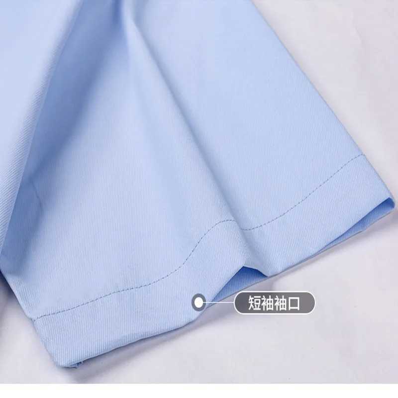 4XL 5XL 6XL 7XL 8XL mens plus size business casual summer short sleeved white blue mens professional social dress X250324