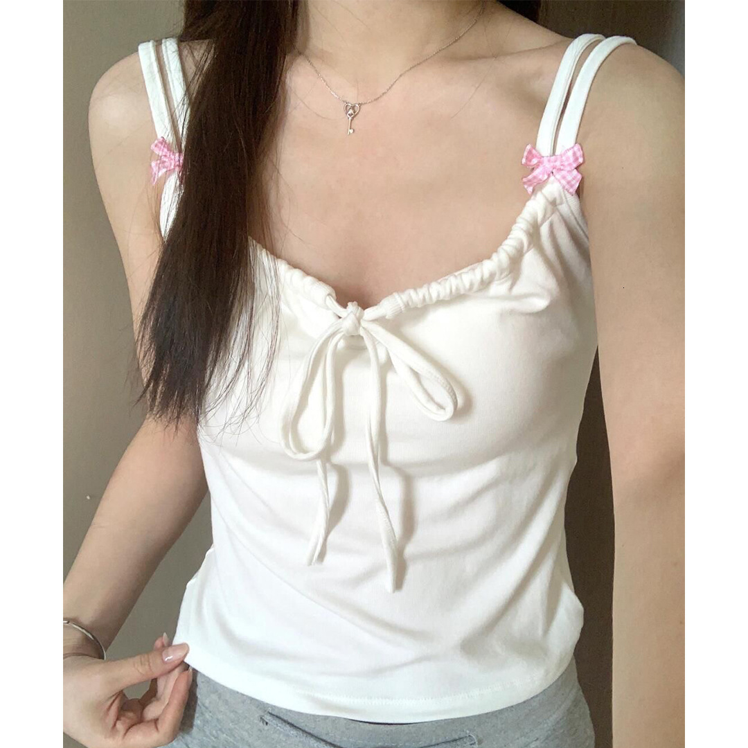 2025 New Sweet And Spicy Girl Bow Designer Vest With Chest Cushion Inside And Outside The Beach Fixed Cup Outdoor Sexy And Beautiful Women's Back