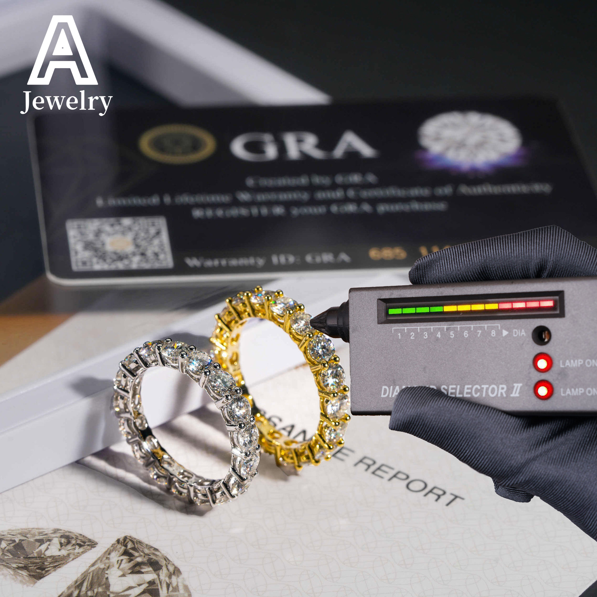 Boutique 925 silver set VVS Moissanite 3mm round ring suitable for hip hop men and women fashion casual ring accessories