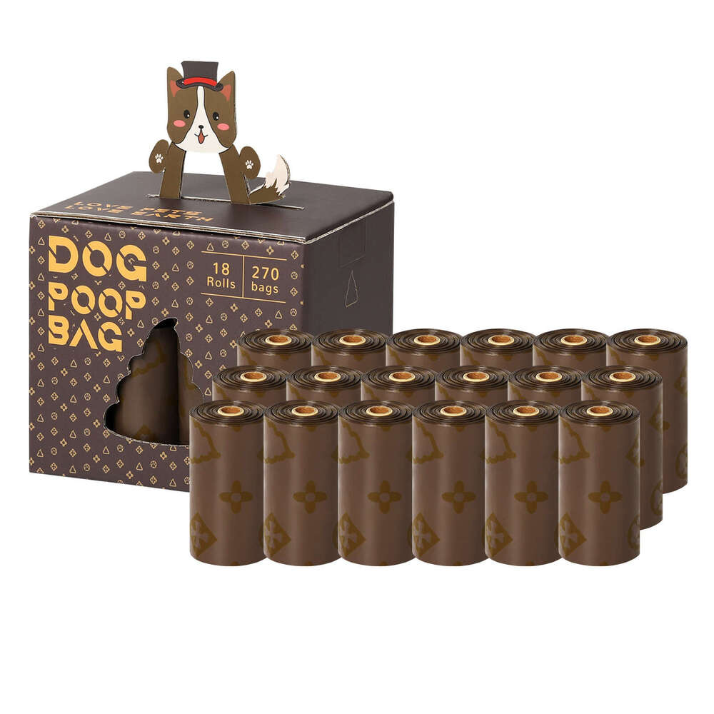 DHpet Disposable Pet Poop Bag With Reminder Stickers, Scented Thickened Poop Bag, Portable Pet Garbage Bag