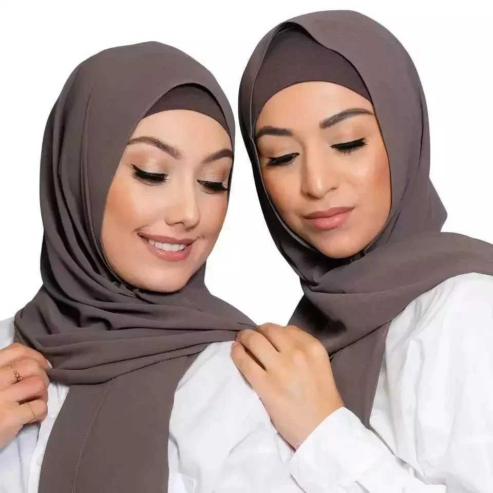 Chiffon headscarf with matching inner hat set Muslim headscarf scarf chiffon shawl scarf X250324