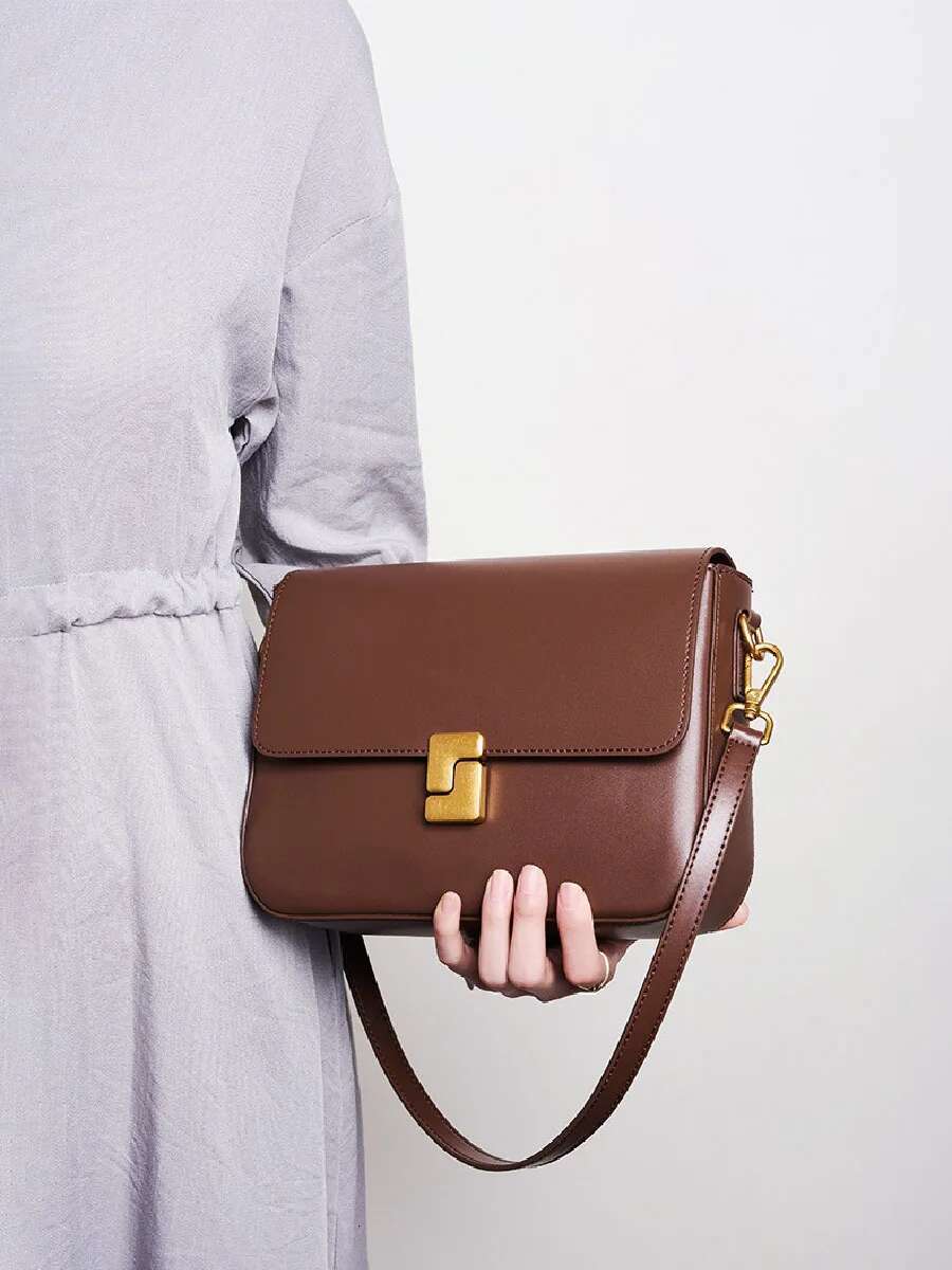 2025 Cow Leather Women Crossbody Design Small Square Cowhide Women's Commuter Shoulder Bag Ladies Gift