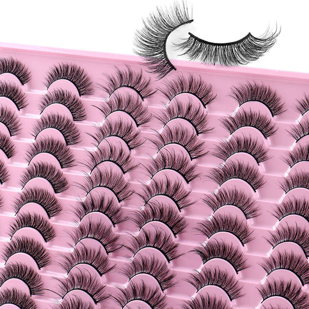 30 pairs of artificial fiber false eyelashes curled and thickened simulating natural eyelashes W250324