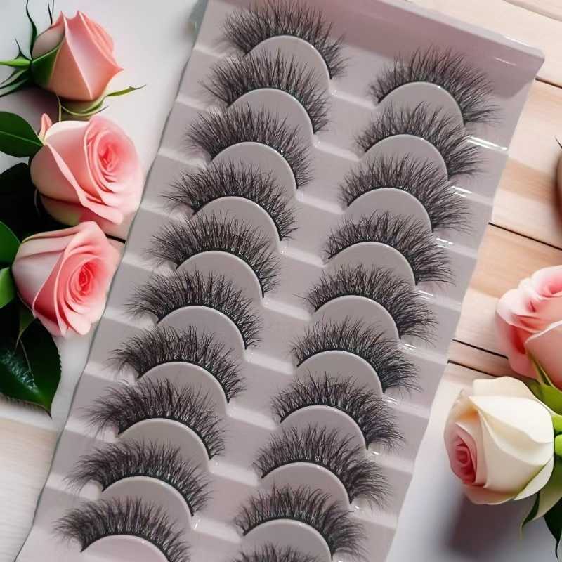 10 pairs of explosive hair messy eyelash curl naturally thick and three-dimensional false eyelashes W250324