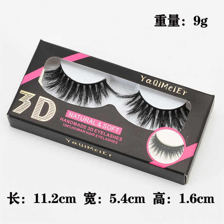 Cross style mink fur 3D simulation natural thick false eyelashes W250324