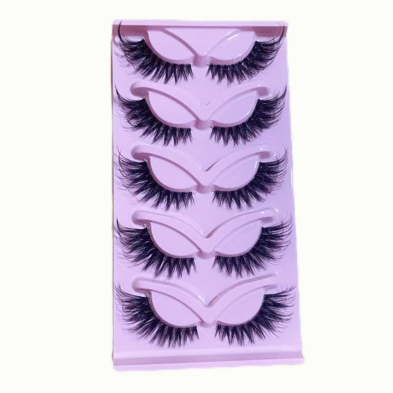 Cat eye fox series false eyelashes thick and curled temu eye tail elongated 3D paired eyelashes W250324