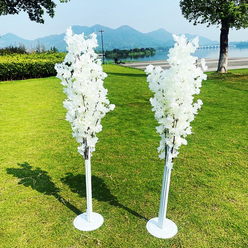 Decorative Flowers Wreaths Wedding Decoration 5Ft Tall 10 Piecelot Slik Artificial Cherry Blossom Tree Roman Column Road Drop Deli