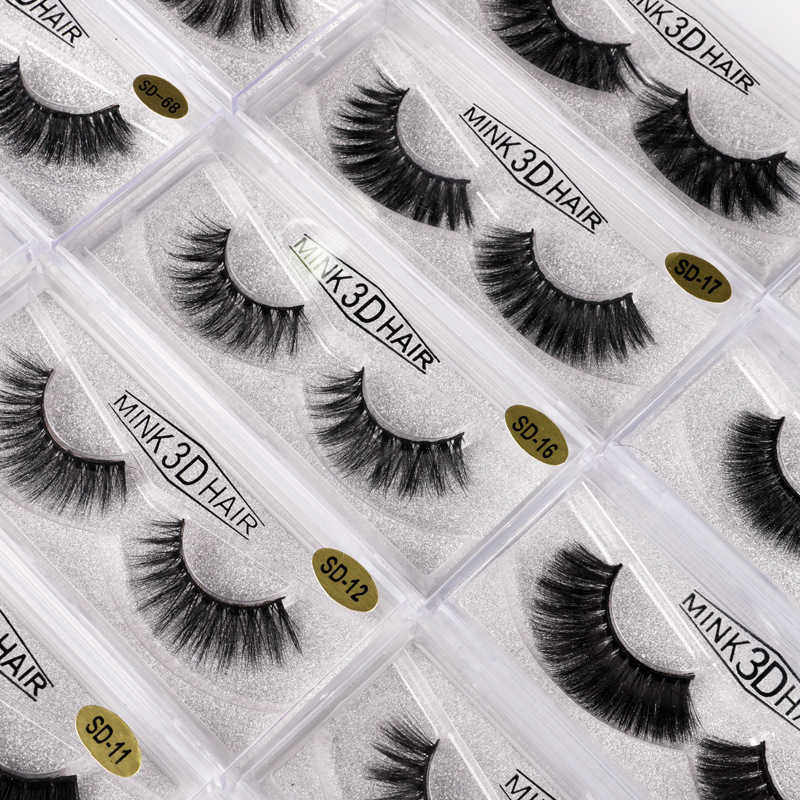 Straight SD exaggerated imitation mink eyelashes 3D mink lashes thick single pair false eyelashes W250324