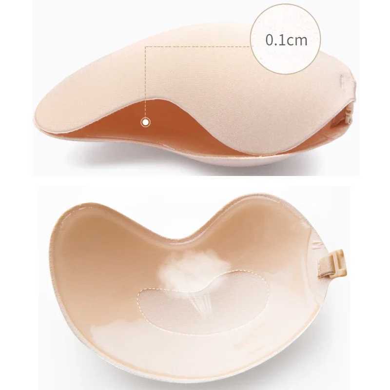 Reusable silicone bust padded cover stickers mango breasts self-adhesive invisible bra lifting strap push up strapless braXJ250324