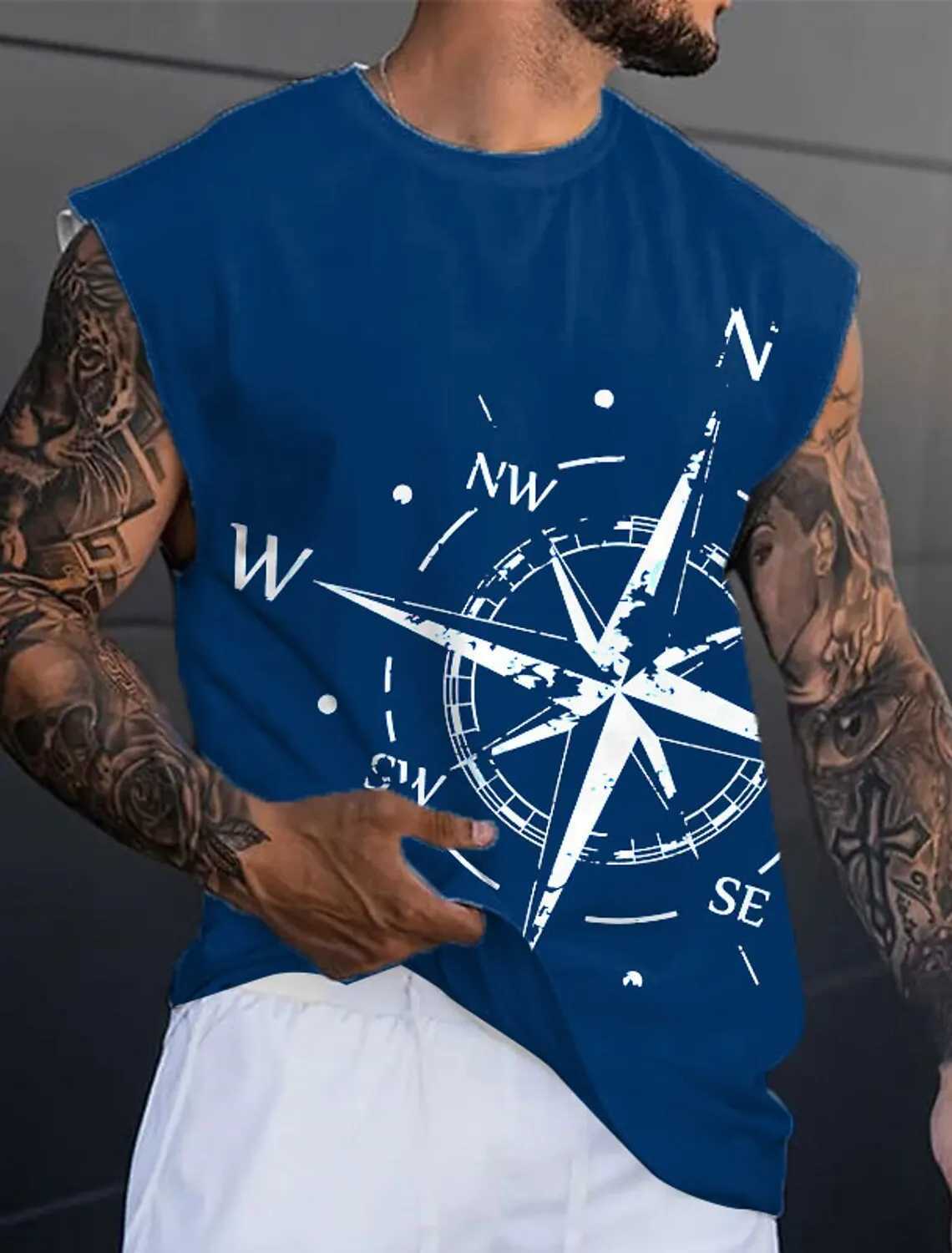 2023 Four Seasons Ultra Thin Retro Street Mens Personalized Sleeveless Vest Letter Printed Fitness Top Mens Super Large T-shirt S-5XL X250324