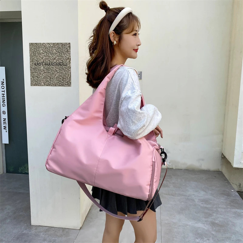Women Large Capacity Travel Handbag Casual Multi Layer Pockets Shoulder Bag Girls Sports Yoga Luggage Storage Duffle Pack Tote 250314