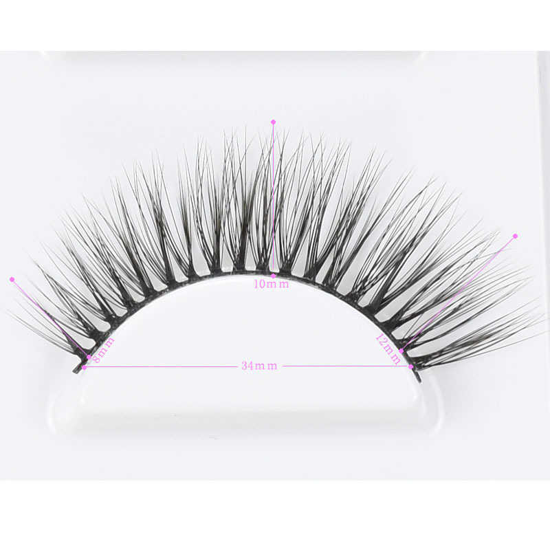 3D Stage Makeup False Eyelash 3-Pair Set Eye Tail Extension Artificial Fiber Eyelash Makeup W250324