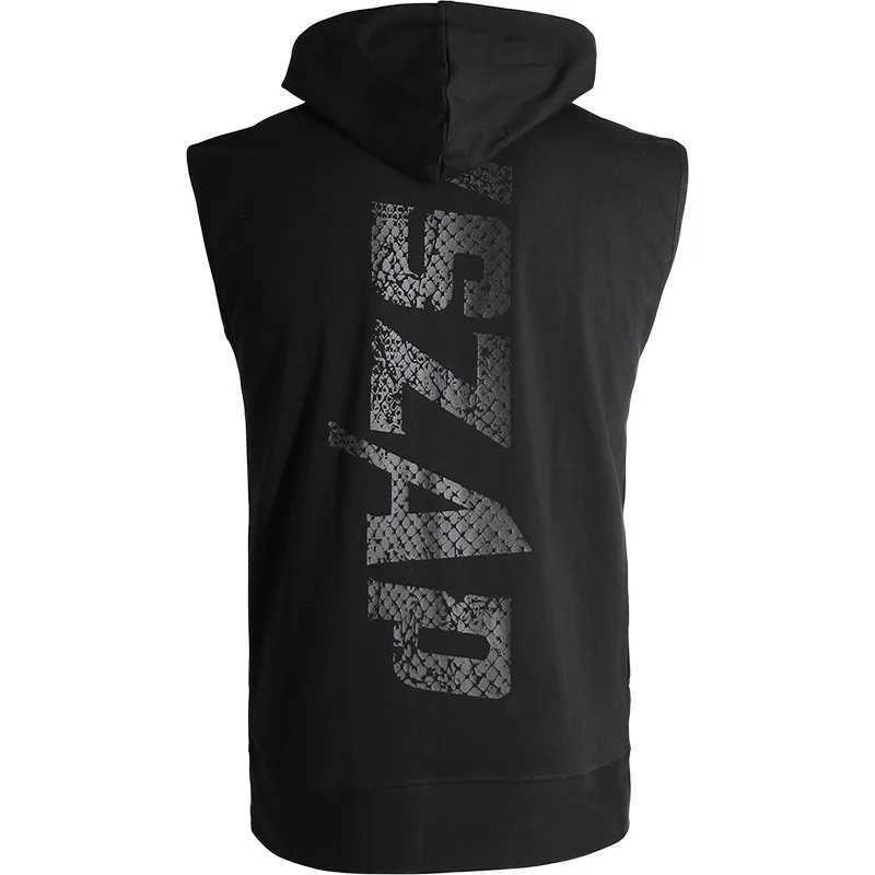 Vszap summer boxing training MMA sports jacket mens and womens fitness hooded sleeveless vest combat vest X2503241