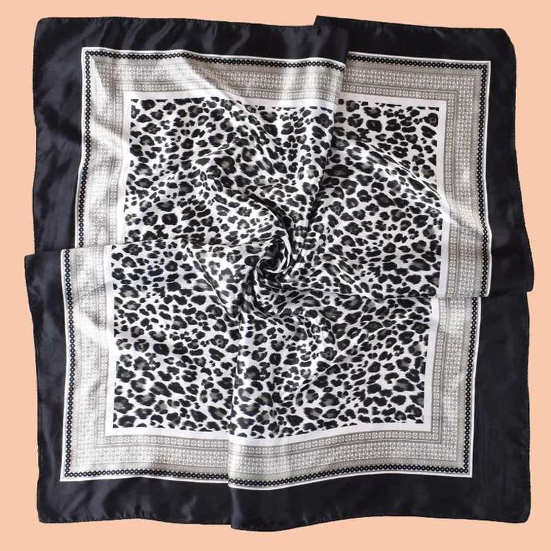 Luxury leopard print with scarf silk satin headband wristband necklace shawl bag Fem bandage X250324