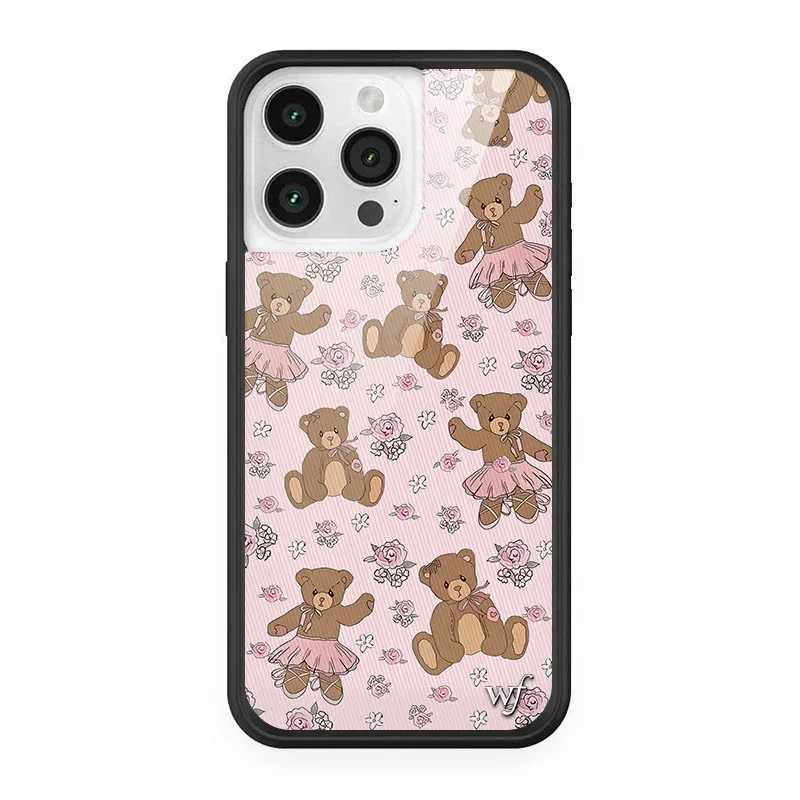Wildflower Cartoon Cute Cat Puppy Horse Phone Case For iPhone 13 14 15 16 Pro Max WF Lovely Dancing Bear Cover Z250324