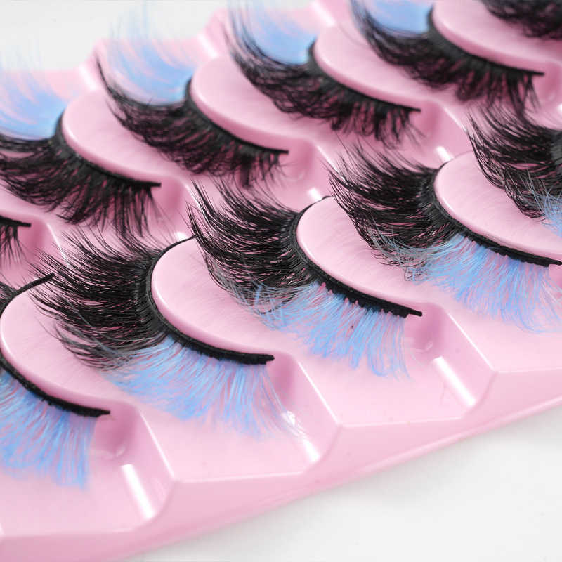 New 8-Pair Thick Cross 3D False Eyelash Imitation Mink Hair Eyelash Color M001 Eyelash W250324