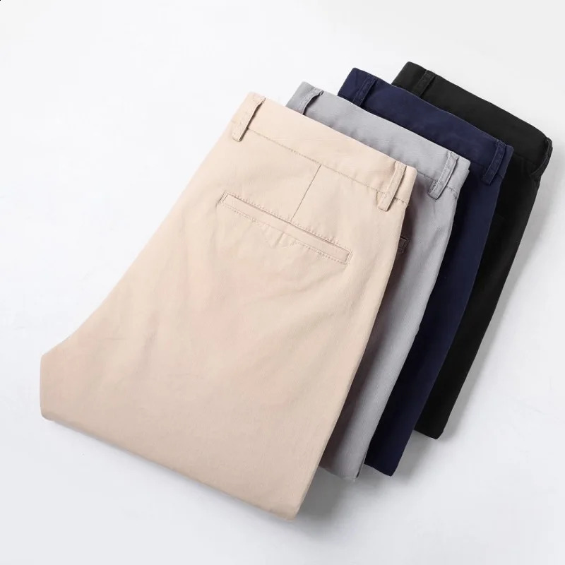 190cm tall mens long pants summer straight Chino Trouser stretch cotton office legs 115 110cm 250322 - view 5