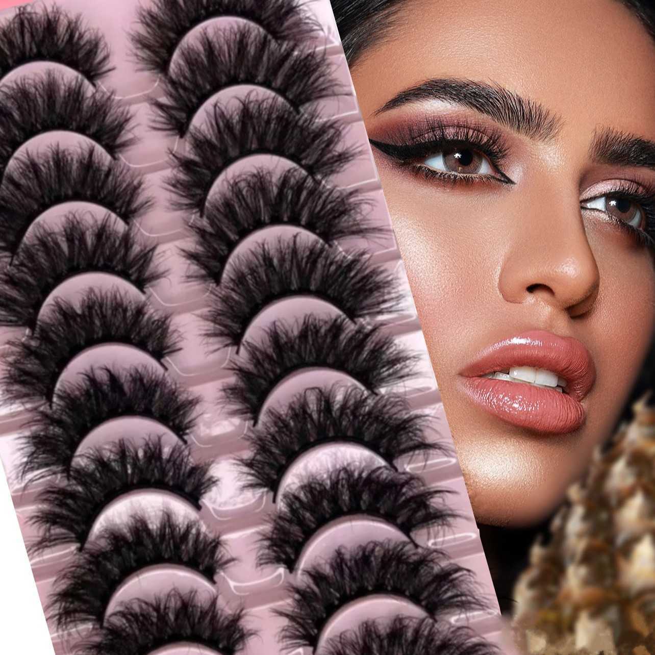 Dense eyelash 8D fried curly puffy false eyelashes multi-layer slender crossed mink like eyelashes W250324