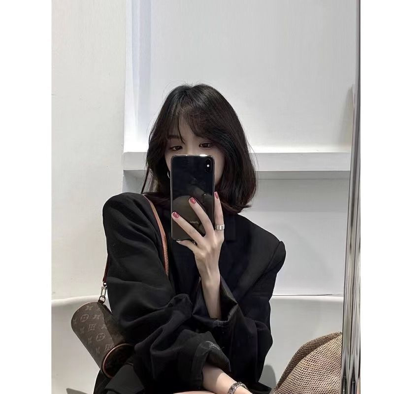 G321Chic Ladies' Black Tailored Suit Jacket | Casual Wear for 2025 Seasonal Transition