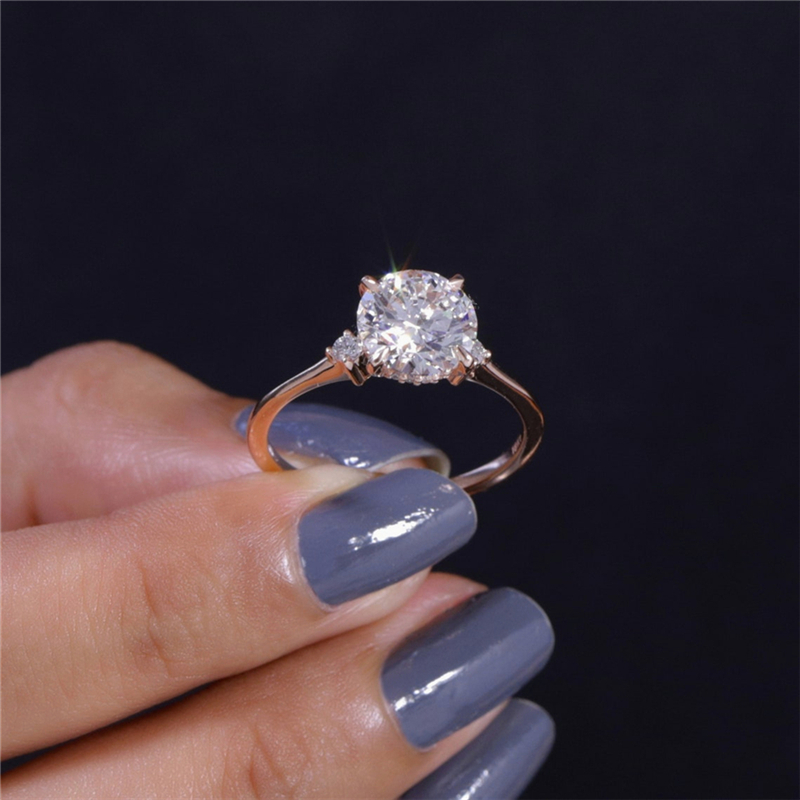 Jewelry Lab Grown Diamond 2.0 Carat Round Cut Solitaire Ring Real Gold IGI Certificate Engagement Fashion Ring For Women