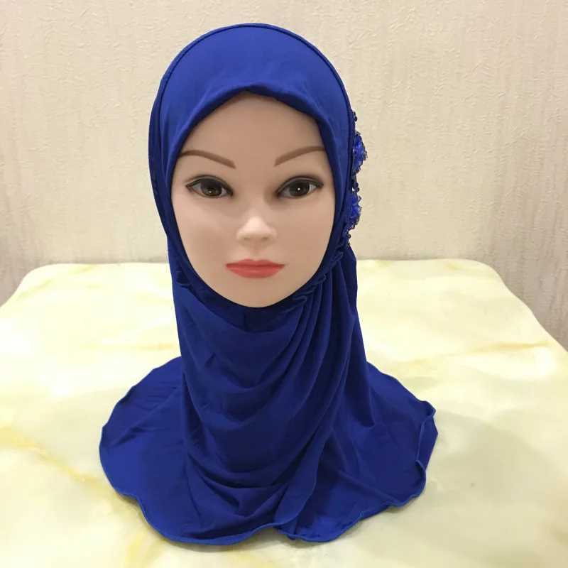 Solid flower crown childrens headscarf Islamic clothing packaging Muslim childrens headscarf strapless hat 2 to 7 years X250324