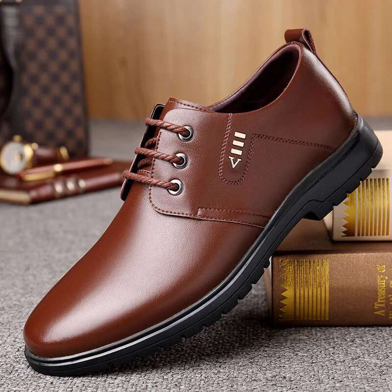 Brand designer Leather Lace Up Oxfords Dress for Wedding Party Office Business Casual Shoes Men Work atos