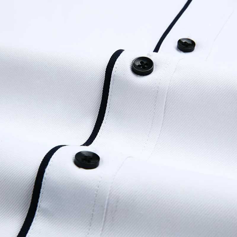 Mens semi formal color matching long sleeved dress comfortable regular fit button classic shirt for business activities X250324