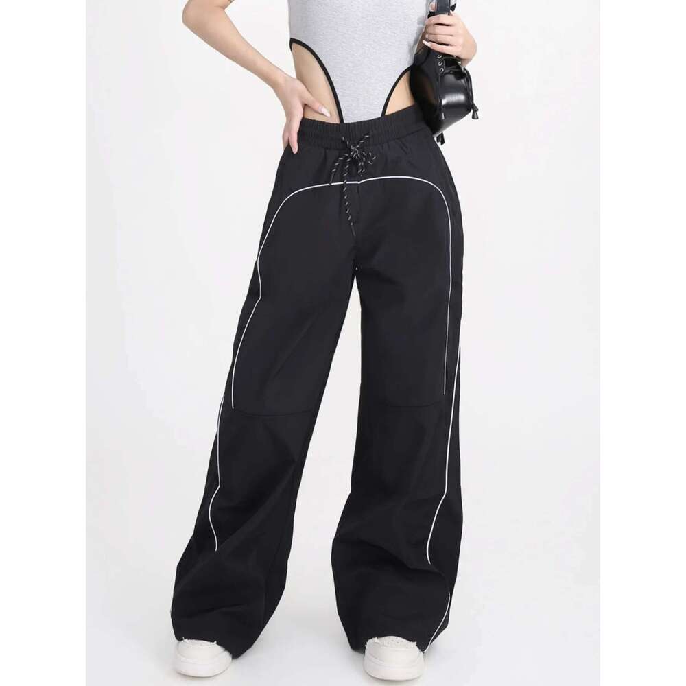 Womens Y2k Jogger Pants - Ultra-Relaxed Fit, Flattering Wide-Leg Silhouette, Adjustable Drawstring Waistband