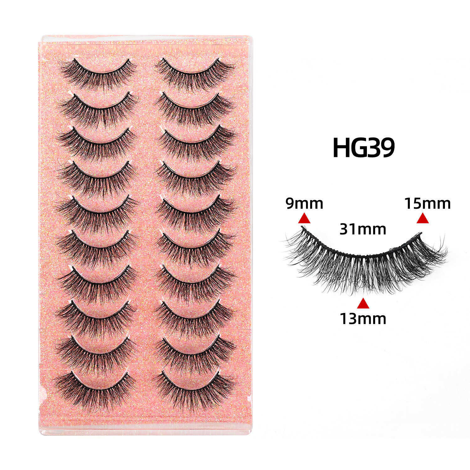 Cats Eye Thick Eyelash 10 Pair Set Imitation True and False Eyelash Natural Curling and Curling Eyelash W250324