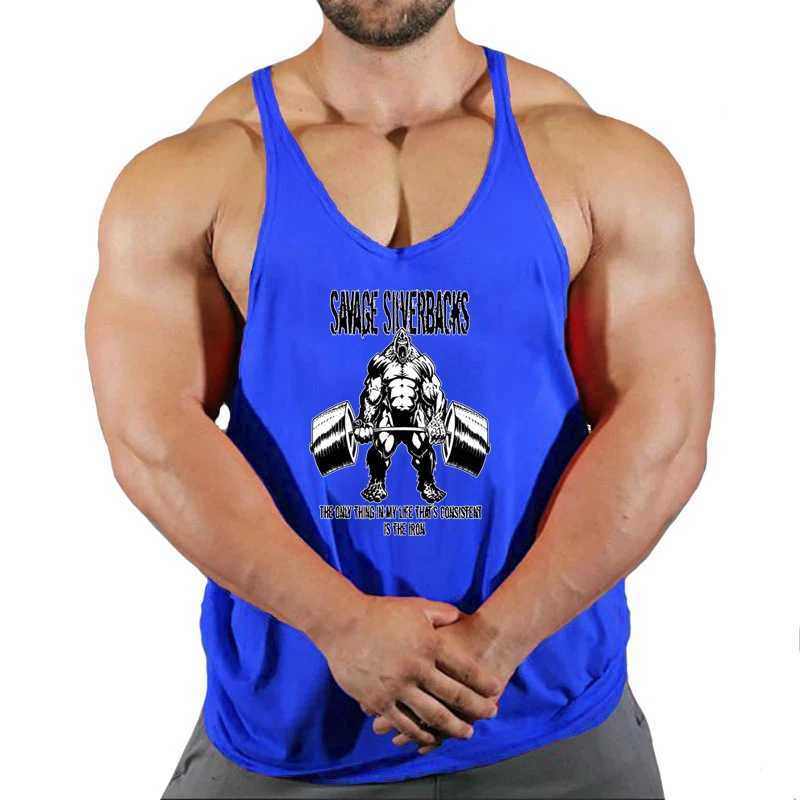 Muscle Male Bodybuilding Stringer Tank Top Gym Clothing Y Back Fitness Sleepless Tank Top Weight Boosting Monomer X2503241
